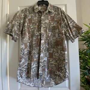 Hawaiian print polo shirt